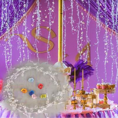 China Wholesale Durable Water Droplets Wedding Garlands Artificial Acrylic Pearl Shinning Crystal Garland for sale