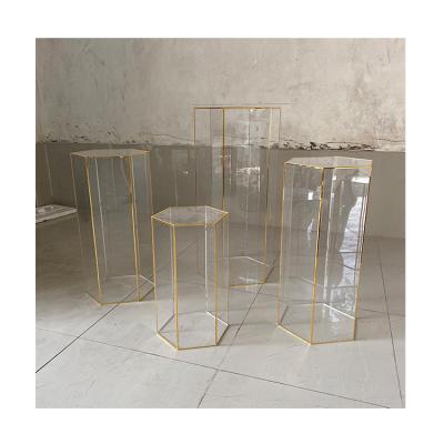 China Eco-friendly High Quality Acrylic Clear Wedding Pedestal Display Wedding Pillars Pedestals Stand Stand Decorations Equipment For Sale for sale