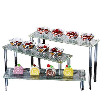 China Factory Price Three-Layer Hot Durable Acrylic Cake Snack Stand Dessert Table Display Rack Buffet Tray for Hotel Home for sale