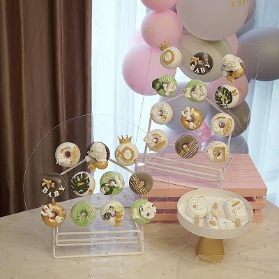 China Donut Romance Acrylic Romantic Wall Display for Weddings Parties Baby Showers Decorations for sale