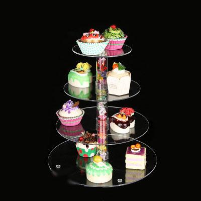 China Birthday Party Wholesale 6 Tier Dessert Cup Round Acrylic Wedding Cake Stand for sale