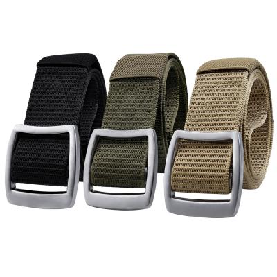 China Military Men's Recreation Fans Alloy Word Durable Japanese Tactical Buckle Belt Soft Canvas Belt for sale