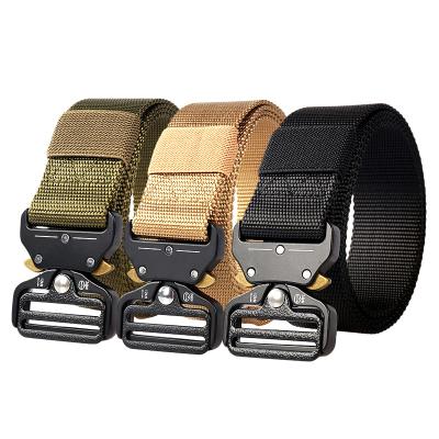 China Durable Glass Snake Outdoor Tactical Buckles Belt Quick Release Alloy Buckle Men And Women's Nylon Belt for sale