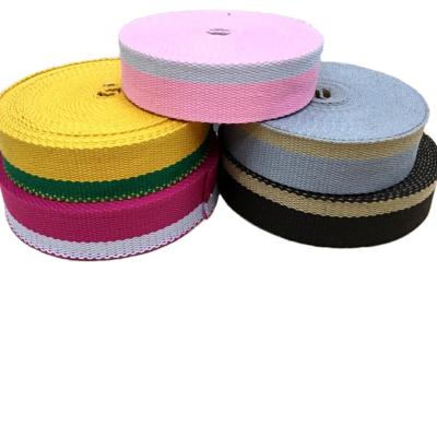 China 3.0cm Polyester Elastic Ribbon Cotton Slippers Color Canvas Ribbon for sale