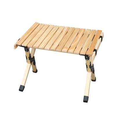 China Modern Hot Selling Egg Roll Folding Picnic Outdoor Popular Wooden Dining And Camping Table Chairs for sale