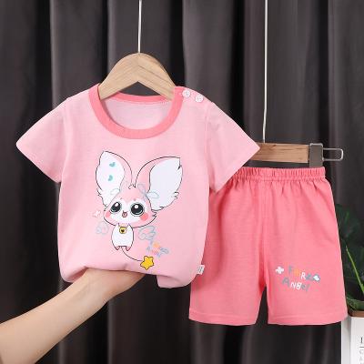 China Breathable Custom Print Baby T-shirt Baby Wear Casual Pure Cotton Boys and Girls Baby T-shirt Set for sale