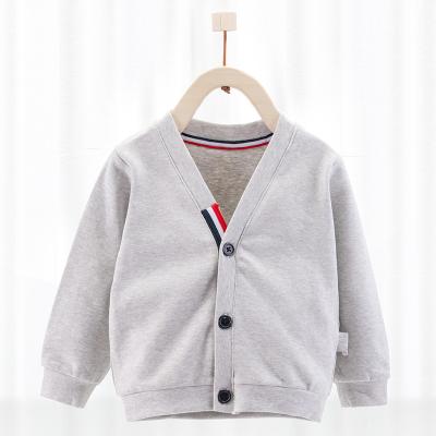 China Breathable V-Neck Baby Sweatershirt Solid Color Baby Knitting Tops for sale