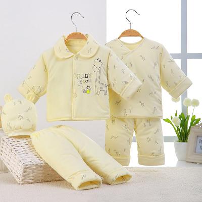 China One Month Gift Baby Gift Box Set Autumn/Winter Newborn Clothes Breathable Newborn Cotton-Padded Baby Clothes Gift Box (5pcs) for sale