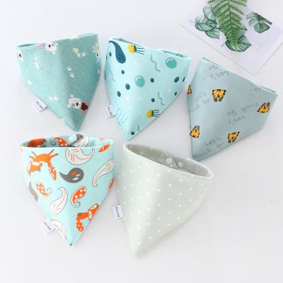 China Cute Washable Newborn Cotton Baby Print Bandana Drool Bibs Set Chinese Manufacturer Cotton Baby Drool Bibs for sale