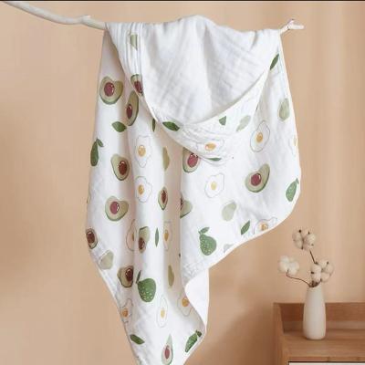 China Amazon Breathable Hot Selling Spring-Summer And Autumn 4 Layers 90*90 Baby Newborn Cotton Towels Muslim Wrap Blankets for sale