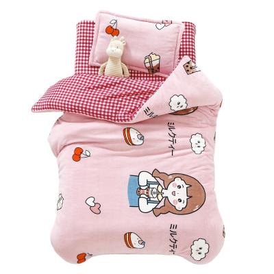 China Anti Dust Mite Therapy Milk Midday Break Anti-Static Velvet Thickened Comforter Pure Cotton Children's Baby Bedding Coral Velvet Winter Three-Piece Set for sale