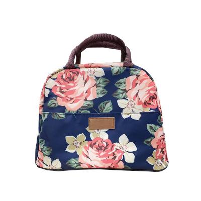 China Fashion Customized Good Quality Amazon Newly Style Water Resistant/Heat Insulation Peony Pattern Portable Lunch Bag For Family for sale