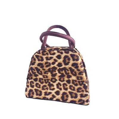 China Fashion Amazon New Fashion 2022 Outdoor Picnic Water Resistant Heat Insulation Portable Leopard Print Lunch Box Bag For Kids for sale