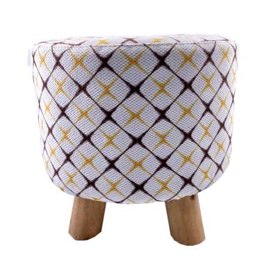 China Shoes Changing Stool Good Quality Fashion Promotional Design Pattern Cute Floral Print Shoes Round Storage Ottoman For Living Room for sale