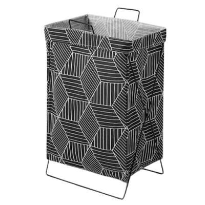 China Amazon Flexible Fold Large Geometric Foldable Laundry Hamper With Iron Holder Laundry Hamper Storage Dirty Bag for sale