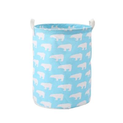 China Minimalist Amazon Color Classic Waterproof Round Bucket Laundry Basket Foldable Dirty Cloth Hamper for sale