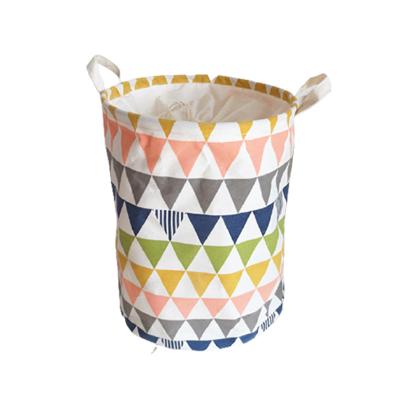 China Amazon Color Laundry Basket Classic Dustproof Round Closure Bucket Foldable Dirty Cloth Basket for sale