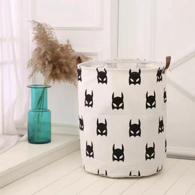 China 2022 Hot Selling Modern Laundry Hamper Amazon Large Capacity 62L Fold Open Storage Bucket Flexible Fold For Storage With Bat Pattern for sale