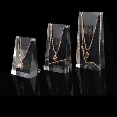 China Jewelry Disply Custom New Style Earrings Necklace Pendant Solid Acrylic Clear Chain Jewelry Display Stand Storage Racks Organizer Holder for sale