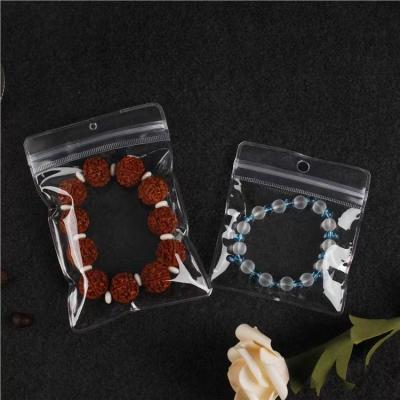 China Jewelry Package Custom Logo Earring Necklace Packaging Zipper Bag Clear/Transparent Pvc Jewelry Cosmetic Ziplock Bag for sale