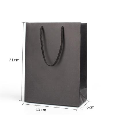 China Recyclable Wholesale Custom Printed Brand Logo Design Promotion Luxury Clothing Retail Gift Shopping Black Jewellery Paper Bag With Handle for sale