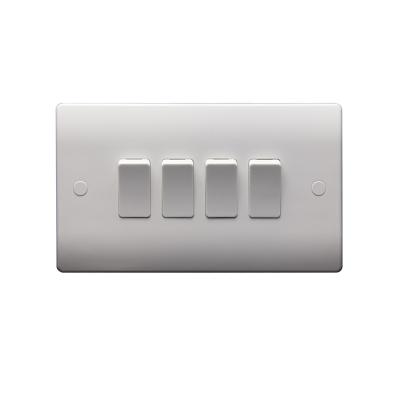 China Bedroom ; Office Building .etc Vertical Navigation Range 4 Band 1 Way Plate UK Standard White Wall Switch for sale