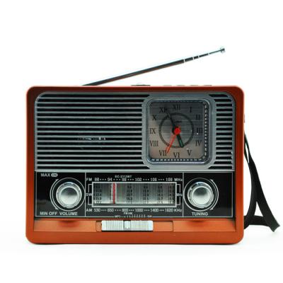 China Bass Speaker Vintage Wooden Retro Usb Mp3 Music Player Built-in Speaker Home Radio, Fm AM Switch 8 Bands Radio With Digital Quartz Clock And Torch Light for sale