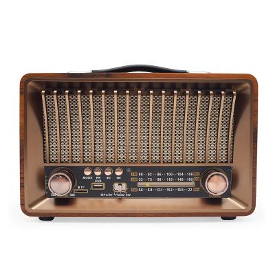 China Newest High Sensitivity Retro Radio R1918BT Stereo Sound Vintage AM FM Switch Home Multiband Wooden Radio for sale