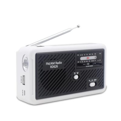 China PORTABLE Portable Power Bank 1000mAh Hand Crank AM/FM Solar Emergency Radio with Siren for sale