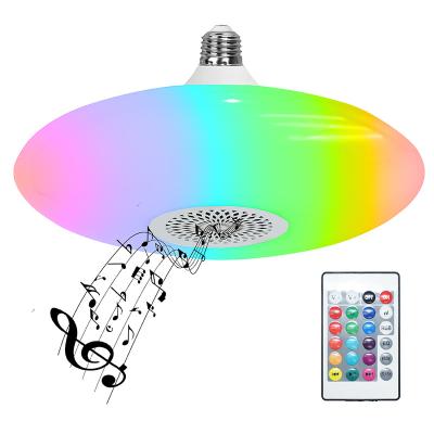 China Hot Selling Contemporary Led Music Lamp OEM ODM Wireless Bulb 4 Colors Ceiling Lamp Speaker With 18W 30W 48W Optional for sale