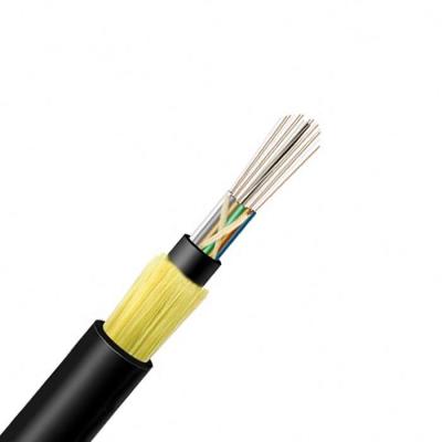 China Cheapest ADSS 6 - 24 Cores Fiber Aerial Cable Double Jacket Fiber Cable With Span 50-100m UV / HDPE Black Jacket for sale