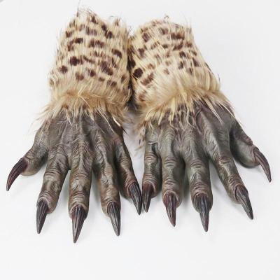 China Scary Wolf Claws Halloween Festival Cosplay Party Costume Accessory Festival Celebration Halloween Werewolf Gloves Animal Cosplay for sale