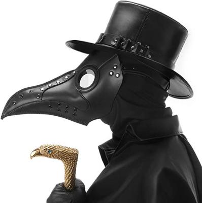 China Festival Celebration Halloween Plague Doctor Mask Leather Retro Steampunk Costume For Cosplay Party Props Long Nose Bird Beak Steampunk Gas Protective Mask for sale