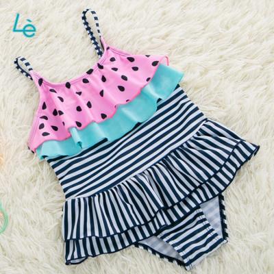 China Child Breathable Pink Watermelon Design Cute Babies Swimwear Printing Lovely Kids Summer Beach Wear Bikini for sale