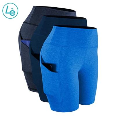 China 2020 New Fashion Simple Color Women Summer High Waist Shorts Private Label Yoga Pants Gym Fitness Breathable Skinny Tight Shorts for sale