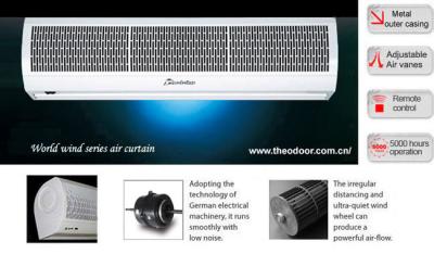 중국 대중음식점을 위한 문 에어 커튼에 주거 원격 제어 세계 바람 판매용