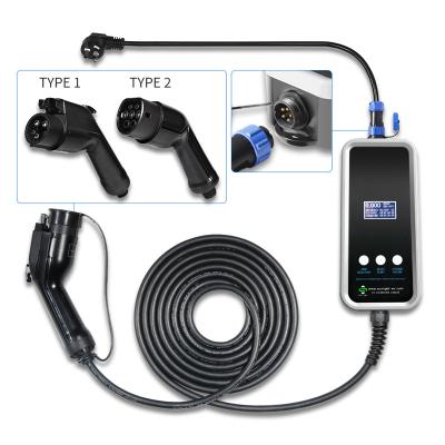 China Car power charger best selling products on ali baba j1772 v2g ev charger cord with various joiner adapter 6A to 16A for sale