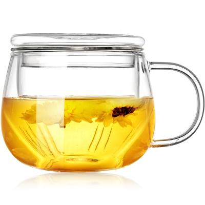 China Drinkware Standard Package Tea Infuser Heat Resistant Glass Mug For Drinking for sale