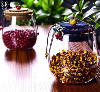 China Sustainable High Quality Handmade Glass Tea Container With Lid for sale