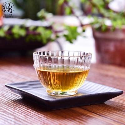 China Disposable Handmade Borosilicate Mini Glass Tea Cup Heat Resistant Gold Rim Drinking Glass Cup for sale