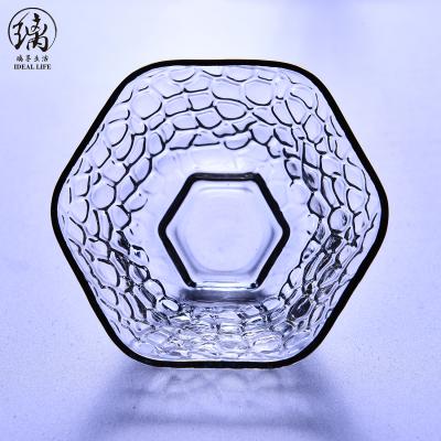 China Small Borosilicate Tea Cup Viable High Quality Hexagonal Glass Explosion Proof Drinking Glass for sale