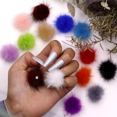 China Fashion Charming Nail Art Hair Decoration Magnetic Detachable Diy Mink Decorations For Accessories Fluffy Ornament Fur Pendant Ball for sale