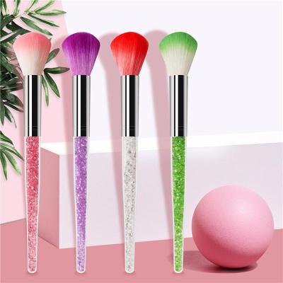 China NAIL Nail Art Dust Remover Powder Brush Soft Remover For Makeup Acrylic Powder Blush Brushes Green Purple Rhinestone Clear Pink Hand for sale