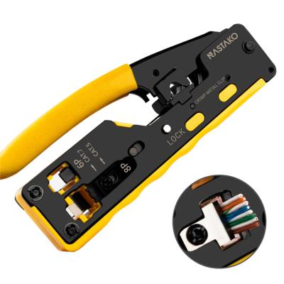 China MULTI FUNCTIONAL Multi-Functional Network Cable Pliers Yellow Easy Cat7 RJ45 Crimp Tool for sale