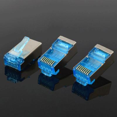 China 100pcs/pack CAT6 RJ45 Power Connector Ethernet Network Plugs Cat6 8P8C RJ45 Connector Shielded Modular Jack for sale