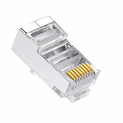 China 100pcs/pack CAT5e RJ45 Power Connector Ethernet Network Connector 8pin Cat 5e Shielded 8P8C Modular Plugs for sale