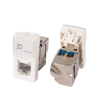 China Cat6 RJ45 Stone Jack Shielded Network Module Cat 6 Keystone Jack Shielded Network Module Cat 6 Connector RJ45 France Keystone Modular Type Cat6 Jack for sale