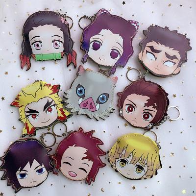 China Anime Cartoon Demon Slayer Tanjirou Nezuko Waterproof Cute Coin Purse Main Chain Pendant Wallet for sale