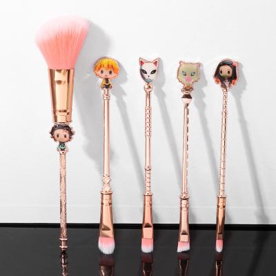 China Environmental Friendly Demon Slayer Kamado Tanjirou Kamado Nezuko Character Model Metal Anime Makeup Brush for sale