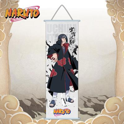 China 70*30cm Hokage Sasuke Kakashi Pictures Wallpaper Cloth Anime Rollable Hanging Silk Poster for sale